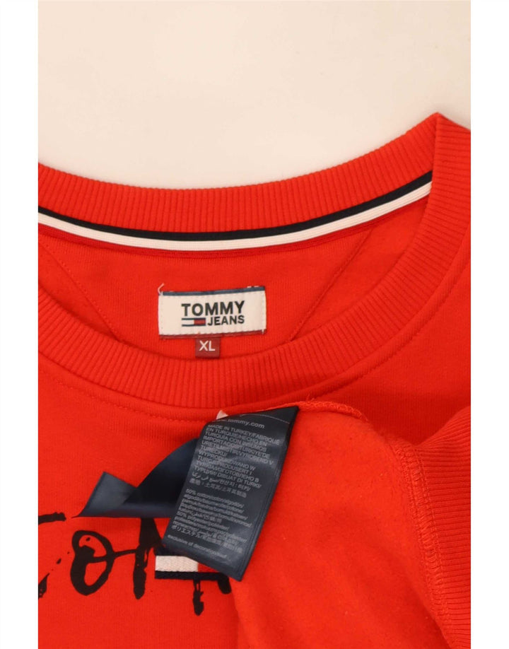 Tommy Hilfiger Herre Grafisk Sweatshirt Jumper XL Rød Bomuld
