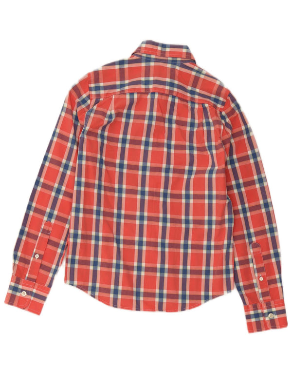Abercrombie & Fitch Boys Muscle Shirt 10-11 år Medium rød ternet bomuld