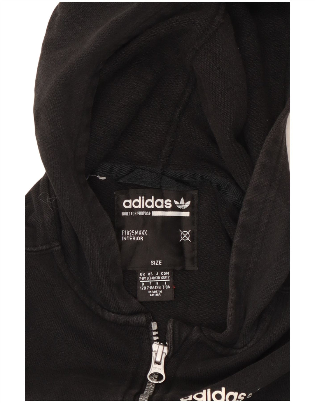 Adidas Boys Graphic Zip Hoodie Sweater 7-8 Years Black