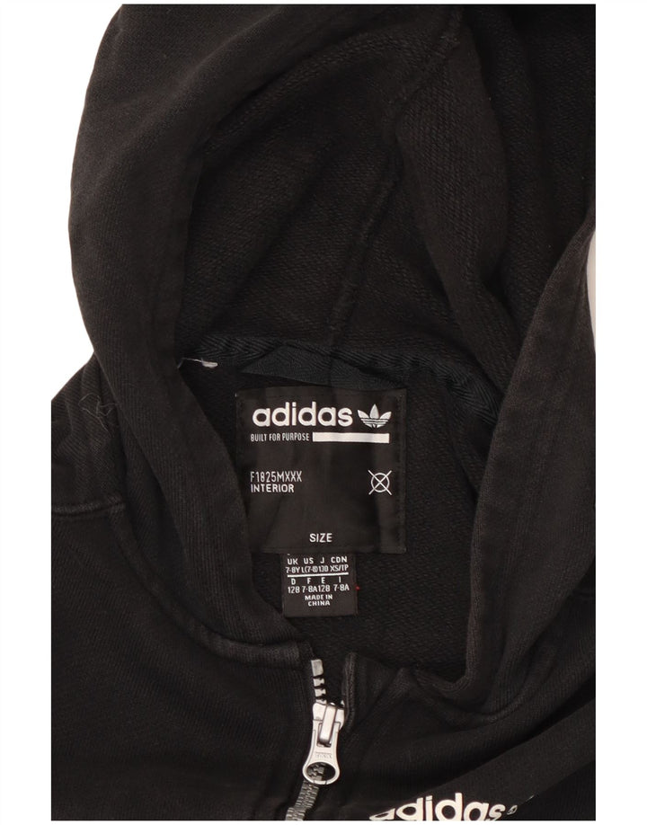 Adidas Boys Graphic Zip Hoodie Sweater 7-8 Years Black