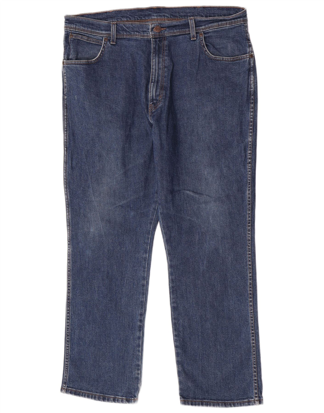 Wrangler Herre Regular Fit Straight Jeans W40 L30 Blå Bomuld