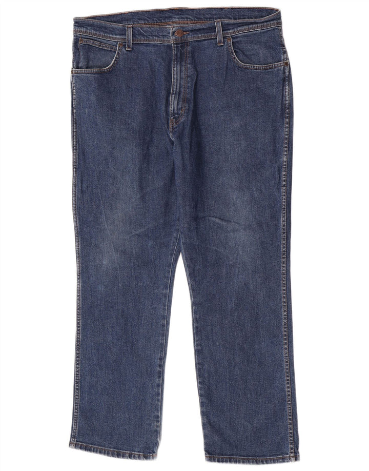 Wrangler Herre Regular Fit Straight Jeans W40 L30 Blå Bomuld