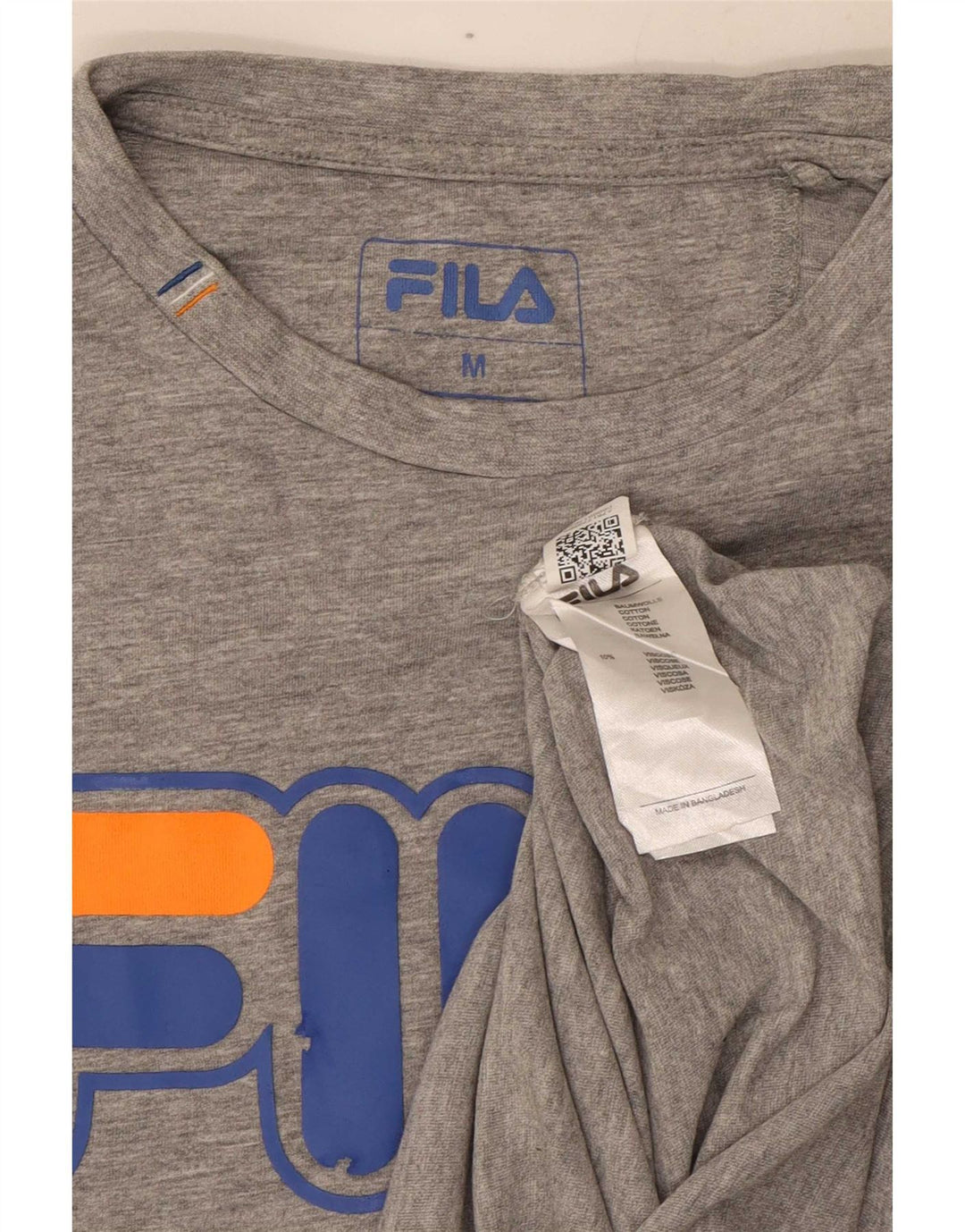 Fila Herre grafisk T-shirt Top Medium Grey Flecked Bomuld
