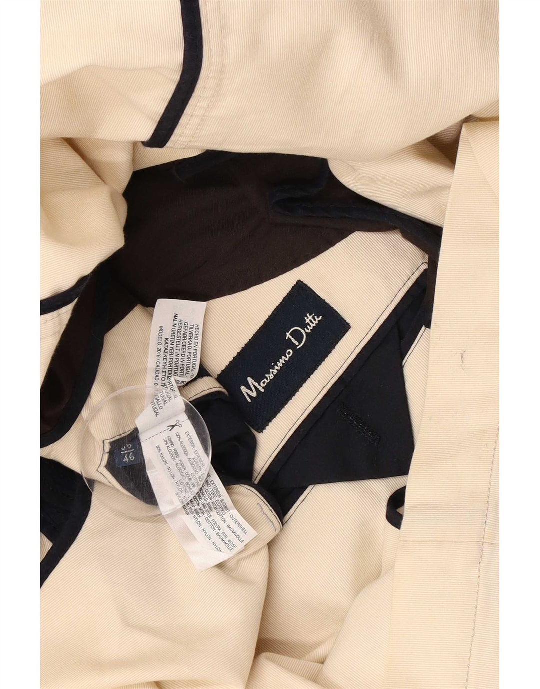 Massimo Dutti Herre 2-knaps blazerjakke EU 56 XL Beige Bomuld