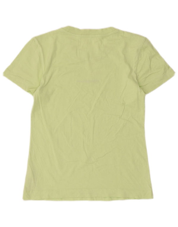 Calvin Klein Jeans Dame Grafisk T-Shirt Top UK 12 Medium Grøn Bomuld