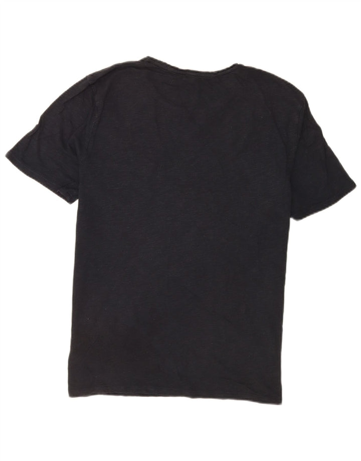 Reiss Herre T-Shirt Top Stor Sort Flecked Bomuld