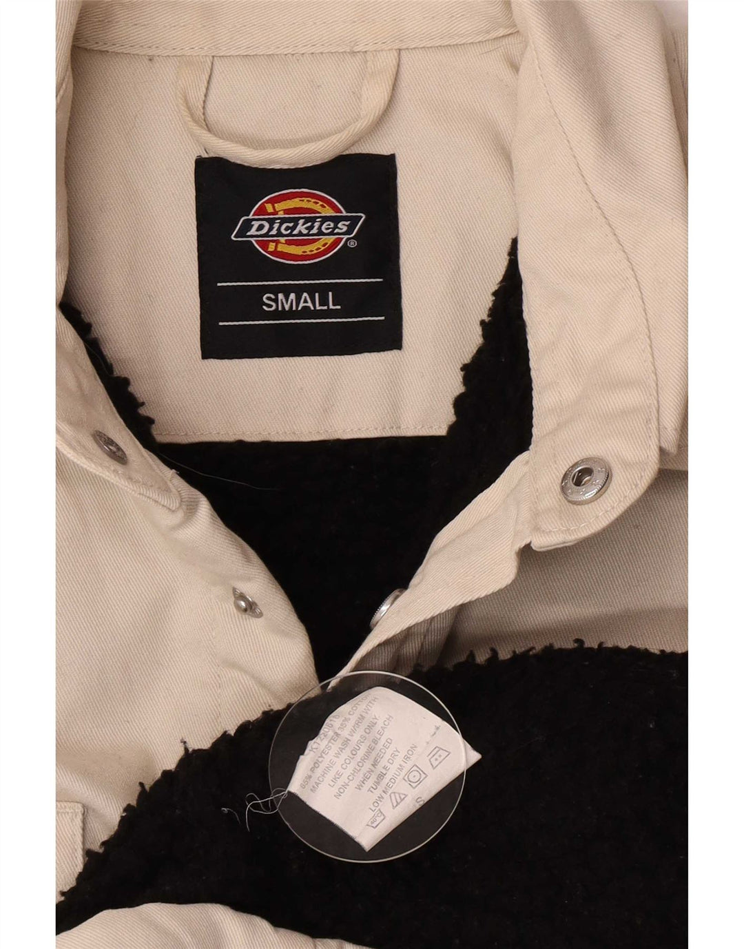 Dickies Herre Denim Sherpa Jacket UK 36 Small Beige Polyester