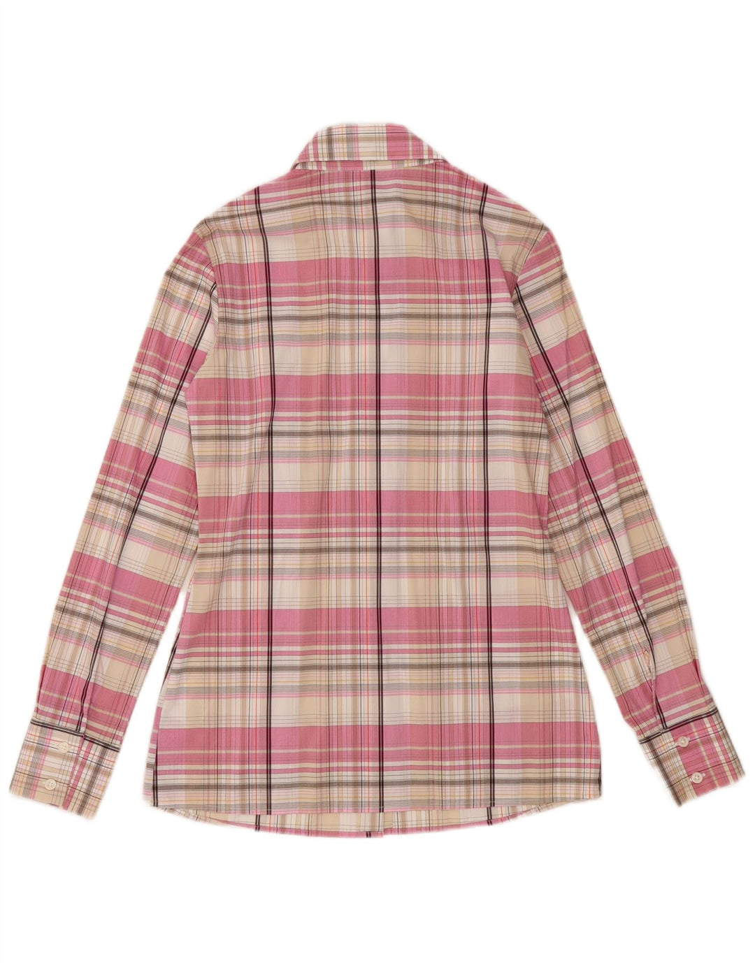 Benetton Dameskjorte UK 10 Lille Pink Plaid Bomuld