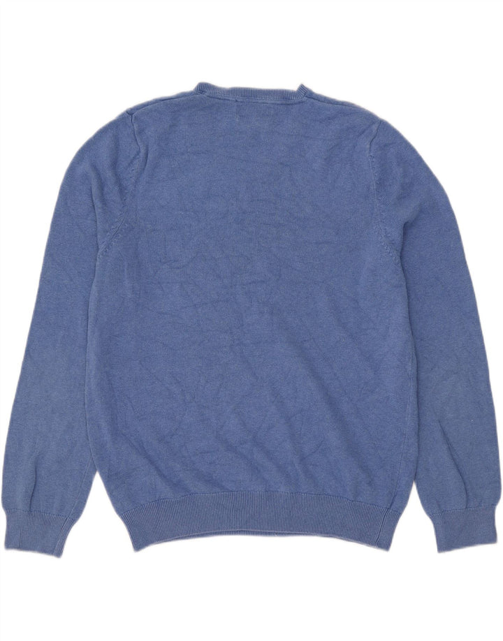 Marks & Spencer Herre V-hals sweater Stor blå bomuld