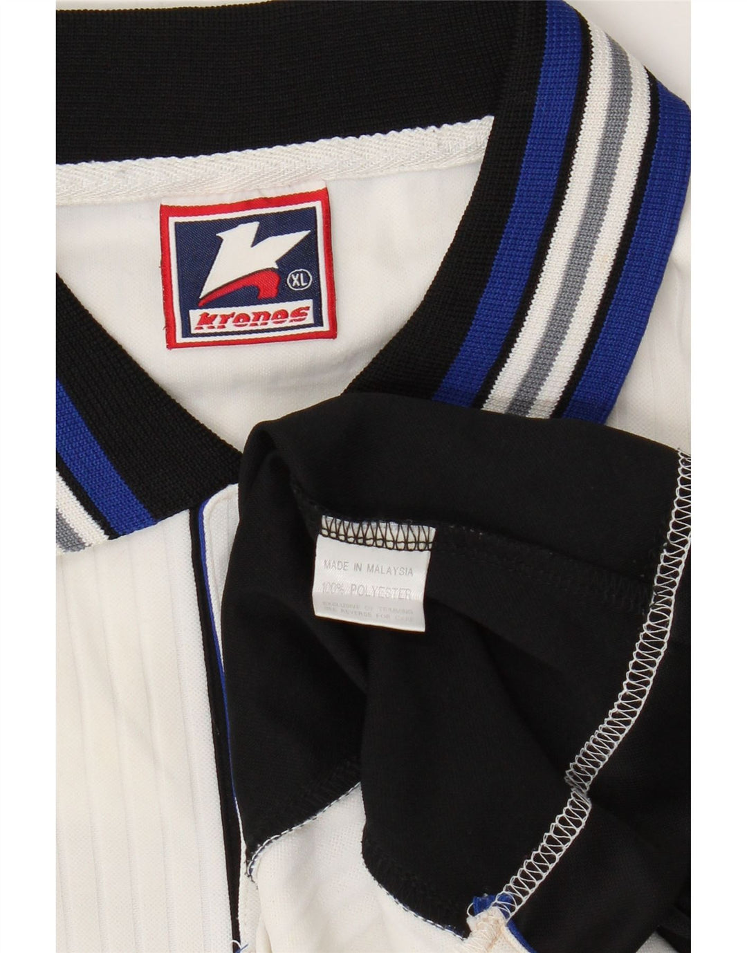 Kronos Herre Grafisk Langærmet Rugby Polo Shirt XL Hvid Polyester