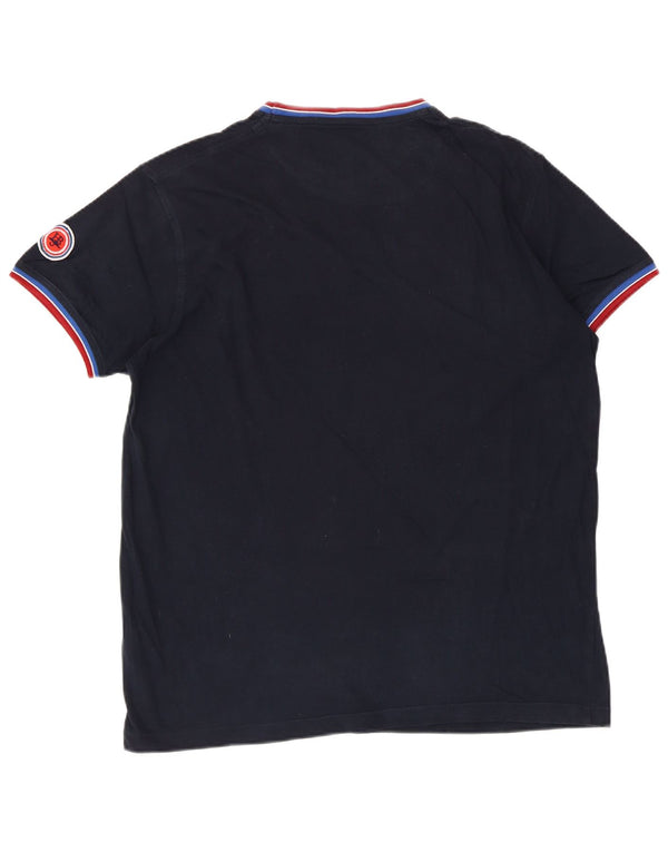 Harmont & Blaine Herre grafisk T-shirt top 2XL marineblå bomuld