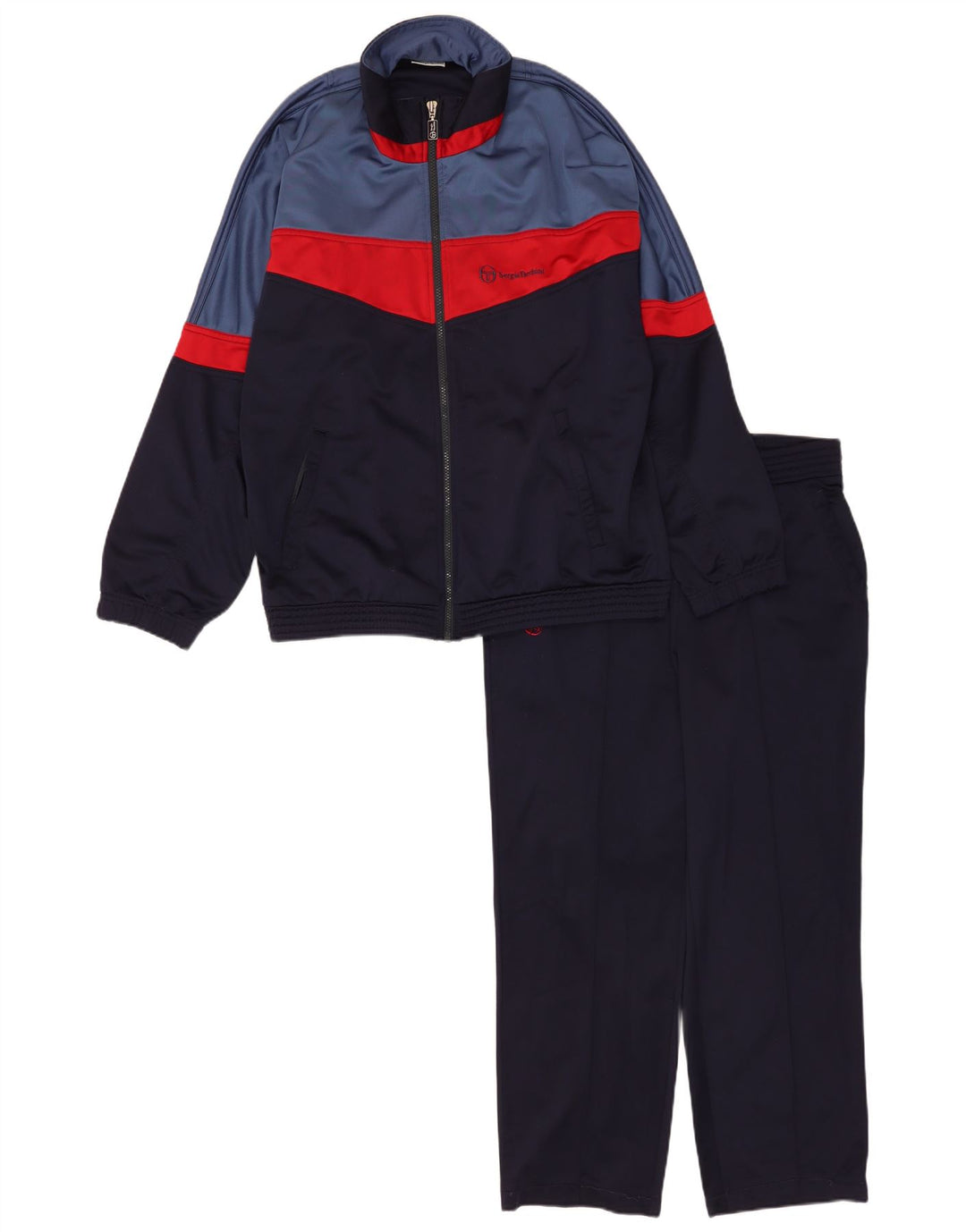 Sergio Tacchini Herre fuld træningsdragt IT 46 Small Navy Blue Colourblock