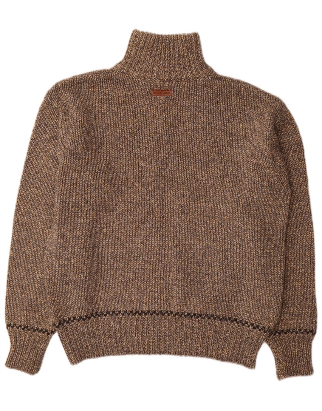 Marlboro Classics Herre Zip Neck Jumper Sweater Medium Grå Uld