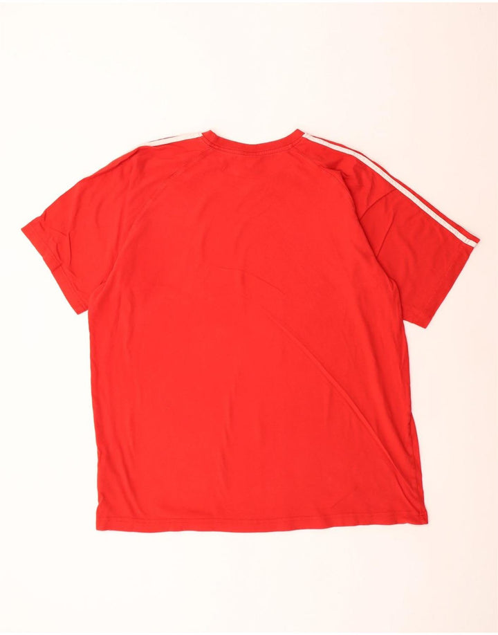 Adidas Herre T-Shirt Top 2XL Rød Bomuld