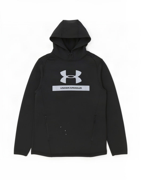 Under Armour Herre Cold Gear Grafisk Hoodie Jumper Lille sort polyester