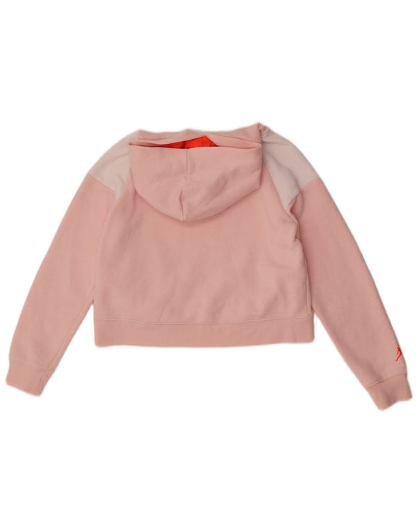 Jordan Girls Crop Graphic Hoodie Jumper 12-13 år Large Pink Colourblock