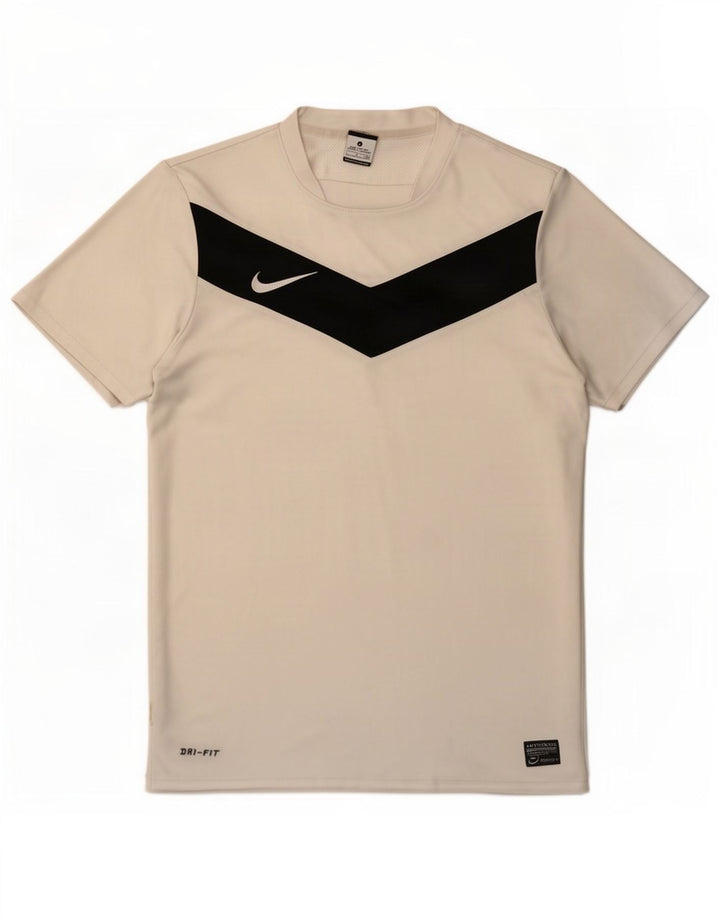 Nike Herre Dri Fit T-shirt Top Lille hvid Colourblock