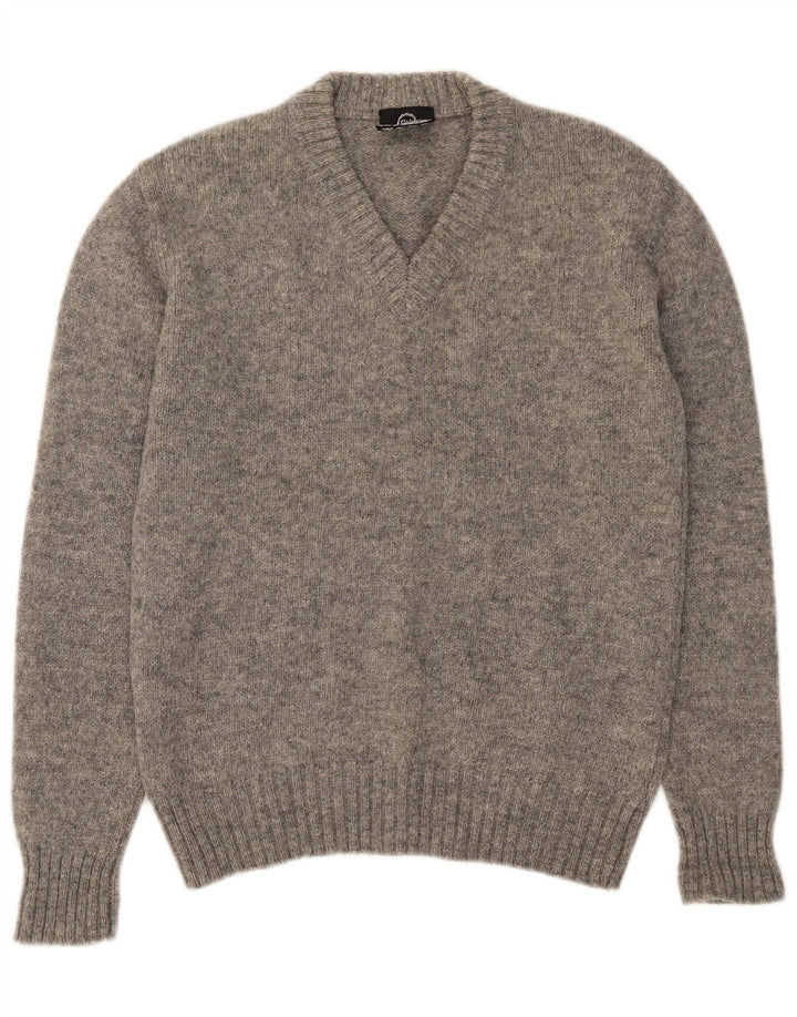 C & A Herre V-hals sweater IT 56/558 XL Grå Flecked Uld