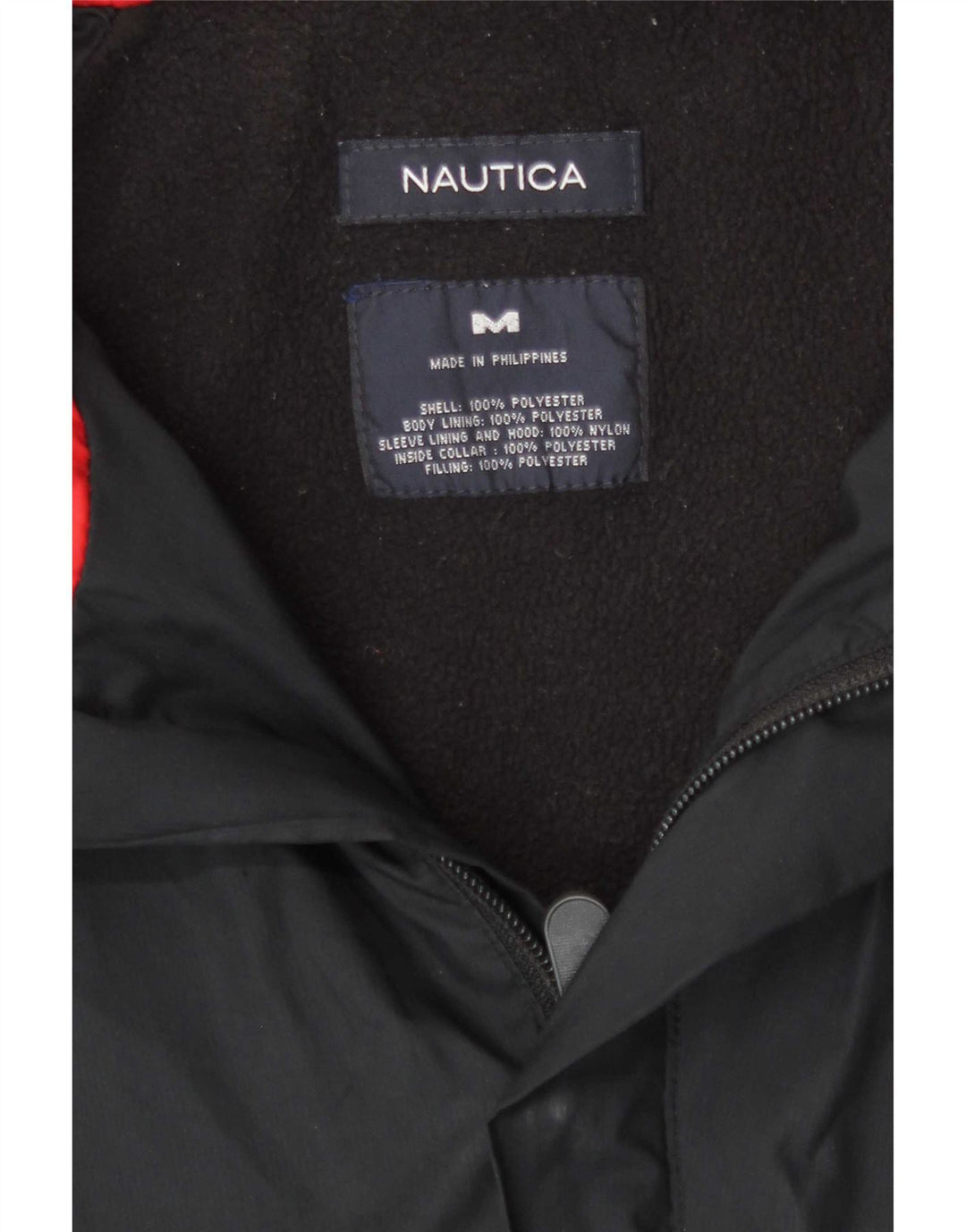 Nautica Herre Hooded Bomber Jacket UK 38 Medium Navy Blue Colourblock