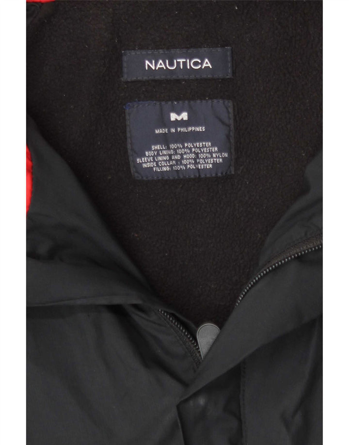Nautica Herre Hooded Bomber Jacket UK 38 Medium Navy Blue Colourblock