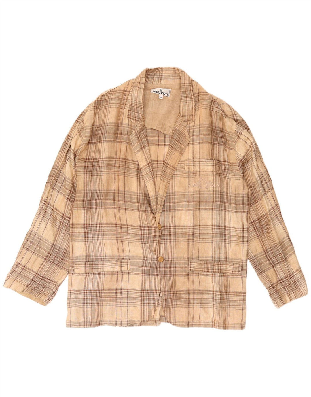 Vintage herre 3-knaps blazerjakke IT 52 XL Beige ternet