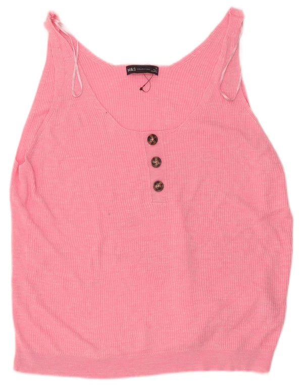 Marks & Spencer Dame Crop Vest Top UK 18 XL Pink Akryl