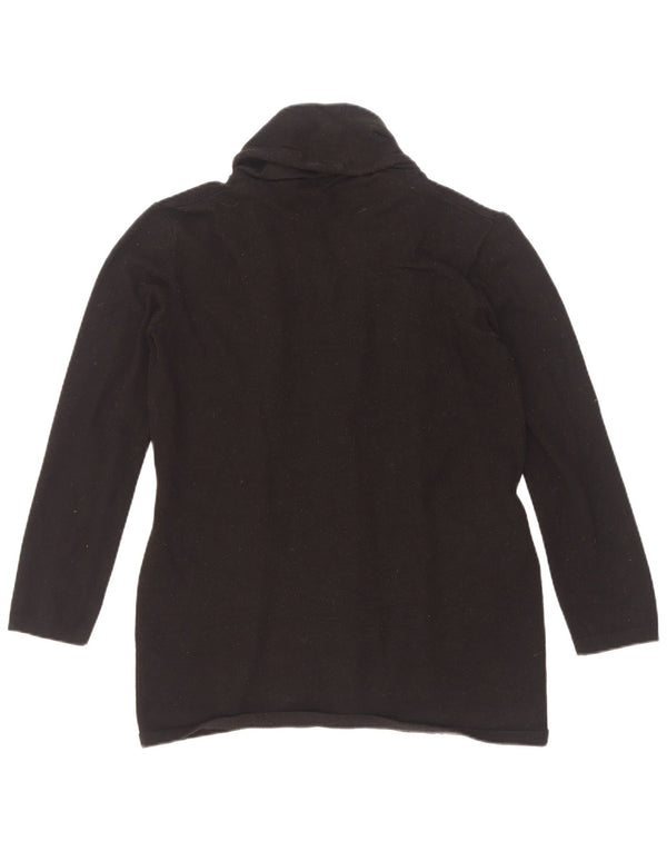 Zara Dame Cardigan Sweater UK 12 Medium Black Viscose