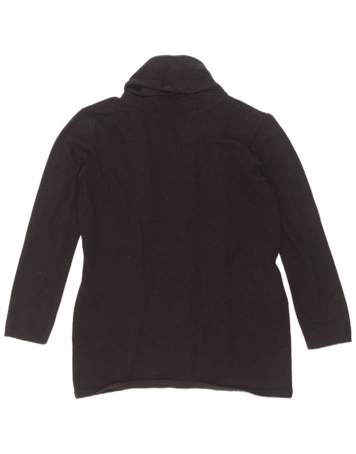 Zara Dame Cardigan Sweater UK 12 Medium Black Viscose