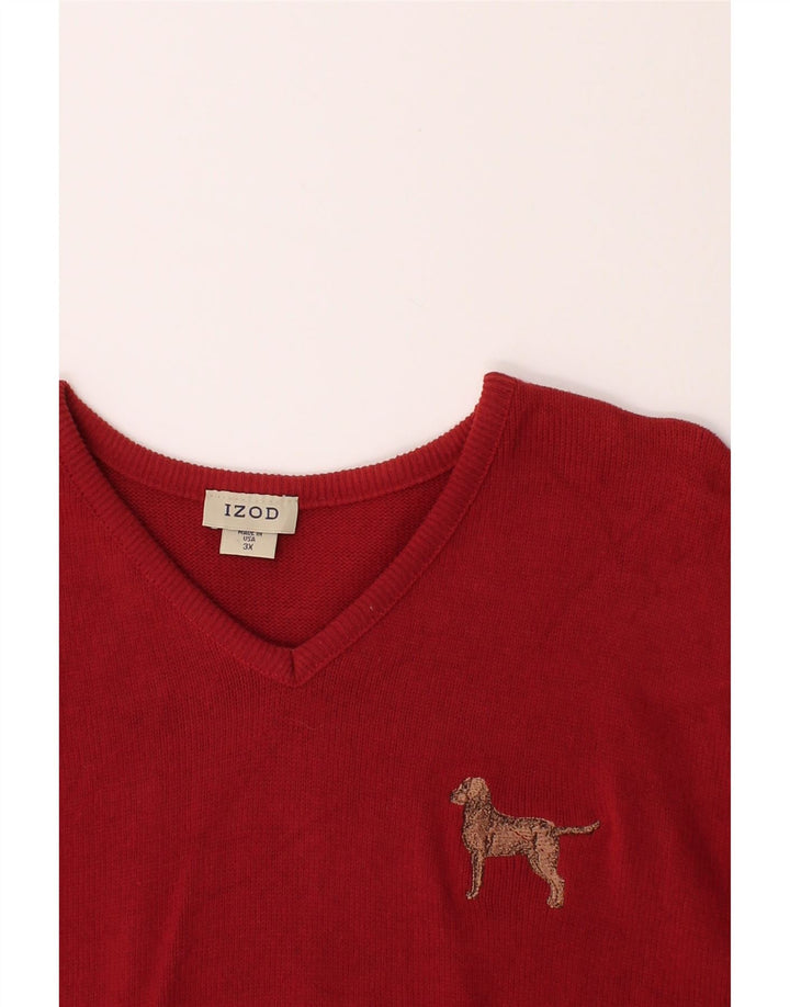 IZOD Mens Vest Tank Top 3XL Red Cotton Vintage Izod and Second-Hand Izod from Messina Hembry 