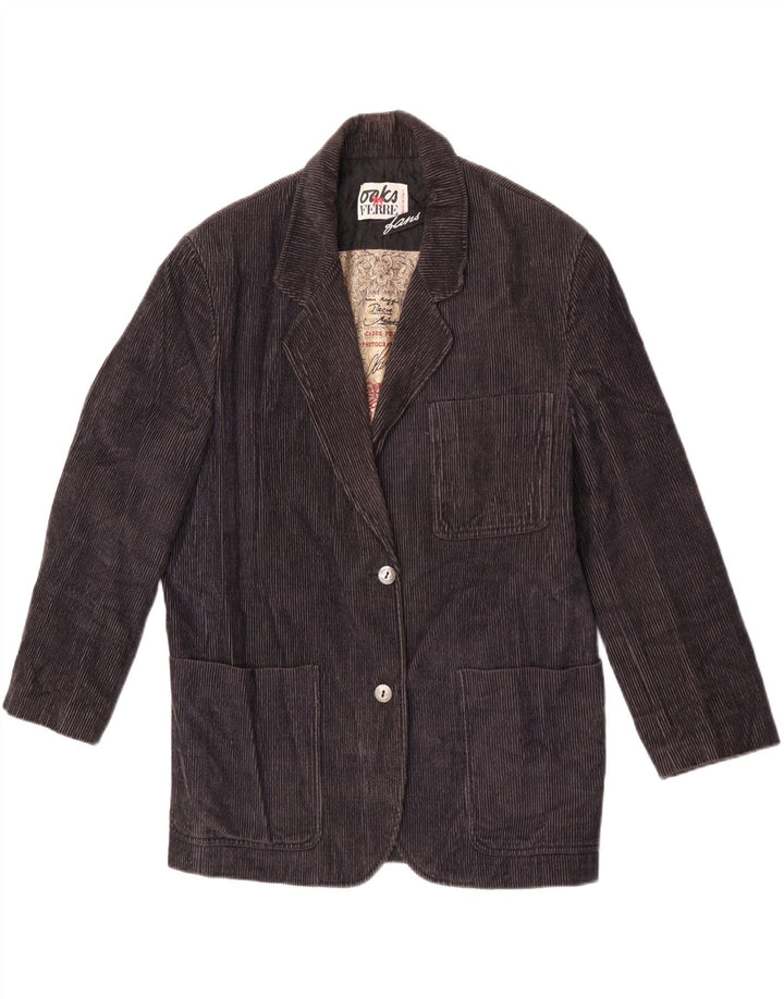 Ferre Dame 2-knaps Corduroy Blazer Jacket IT 44 Medium Navyblå Bomuld