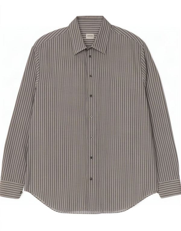 Armani Collezioni Herreskjorte str. 43 17 XL Grå nålestribet bomuld