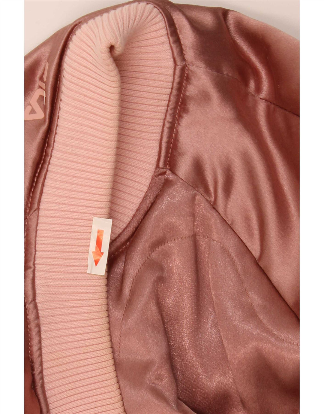 Fila Womens Grafisk Oversized Bomber Jacket UK 10 Small Pink Polyester