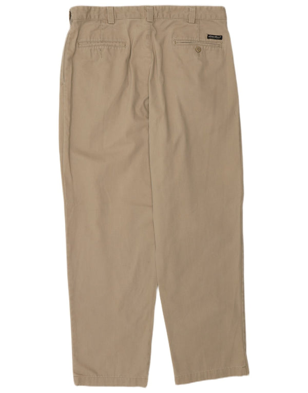 Eddie Bauer Herre Relaxed Fit Chino-bukser W38 L32 Beige Cotton