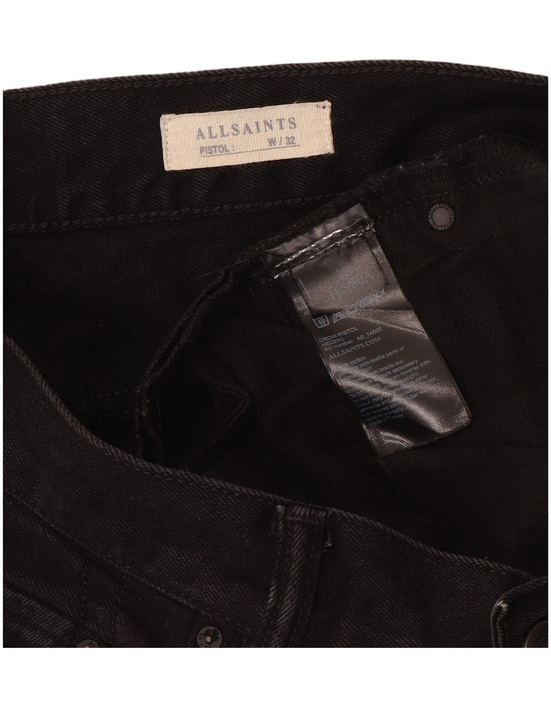 ALL SAINTS Herre Skinny Jeans W32 L31 Sort Bomuld