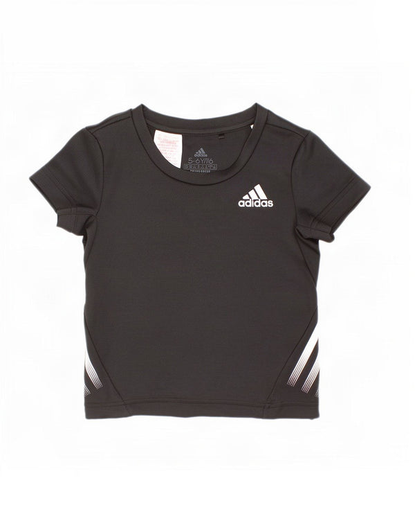 Adidas Girls Aeroready T-Shirt Top 5-6 År Sort Polyester