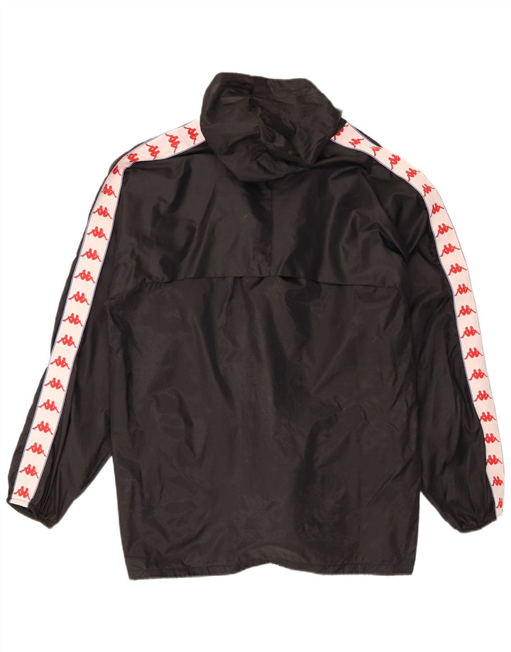 Kappa Herre grafisk regnjakke med hætte UK 38 Medium Sort Colourblock Nylon