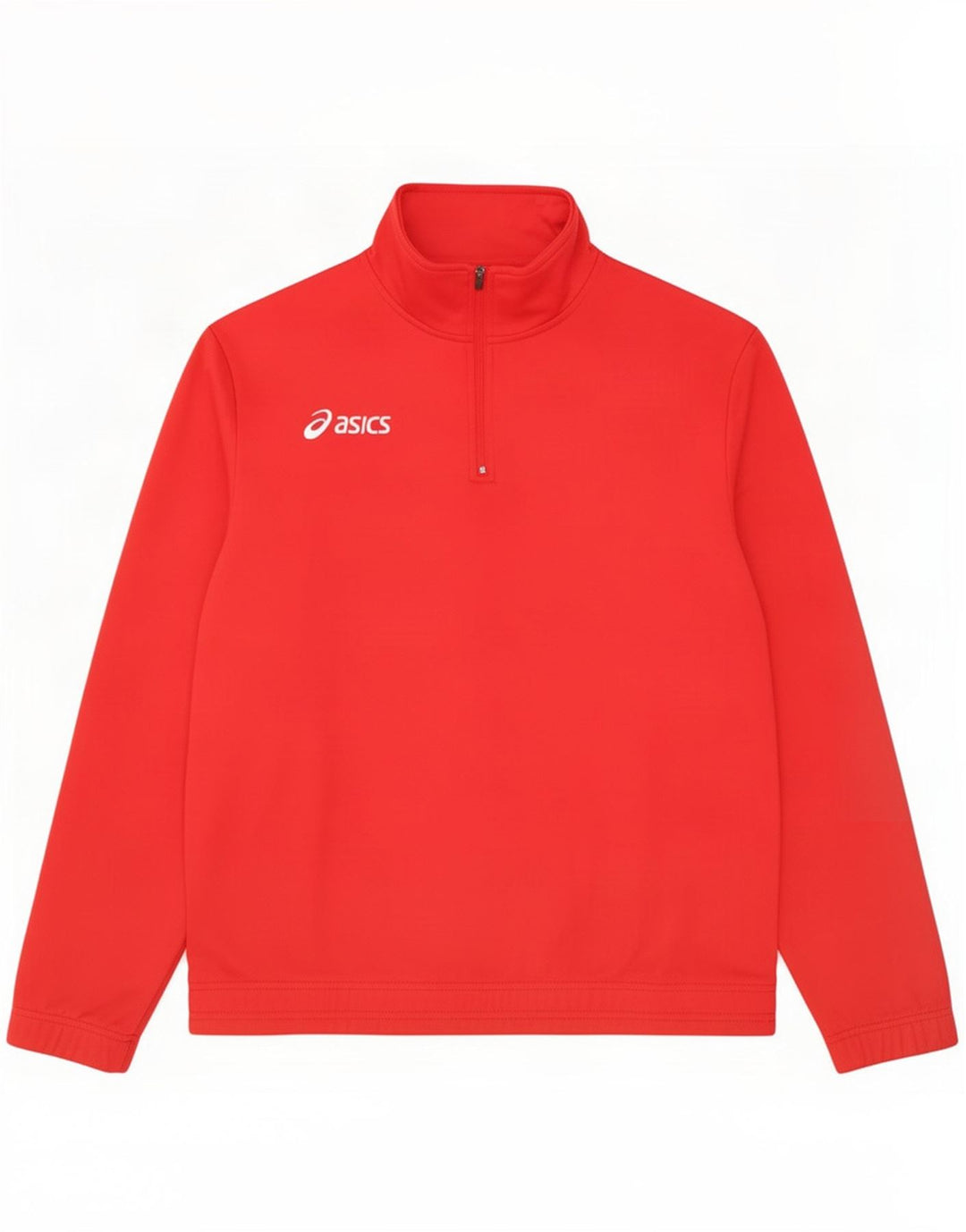 Asics Boys Zip Neck Sweatshirt Jumper 13-14 År Rød Polyester