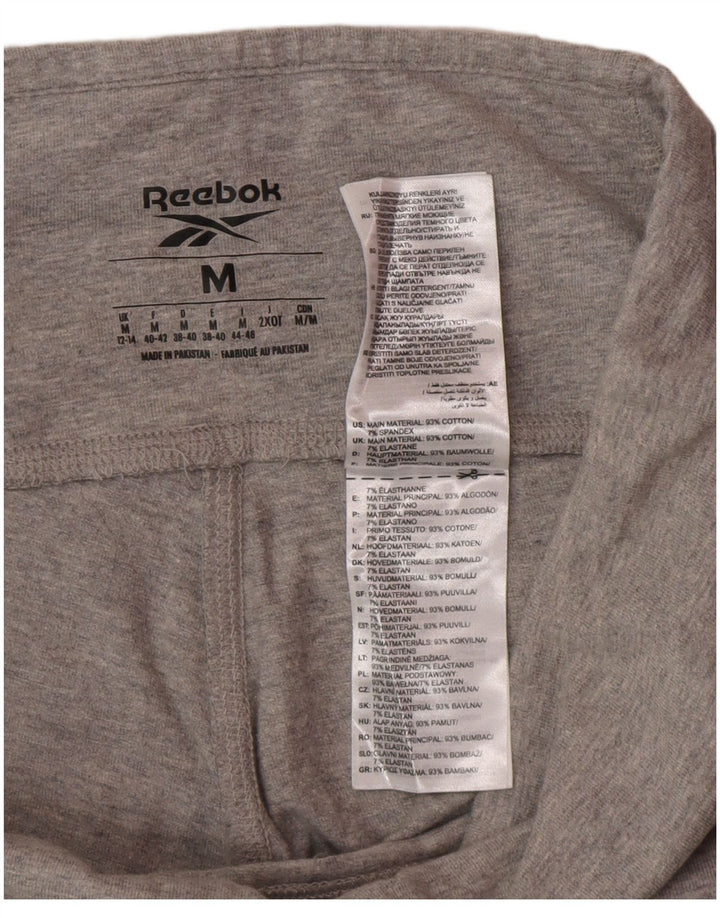 Reebok Womens Grafiske Leggings UK 12/14 Medium Grey Bomuld