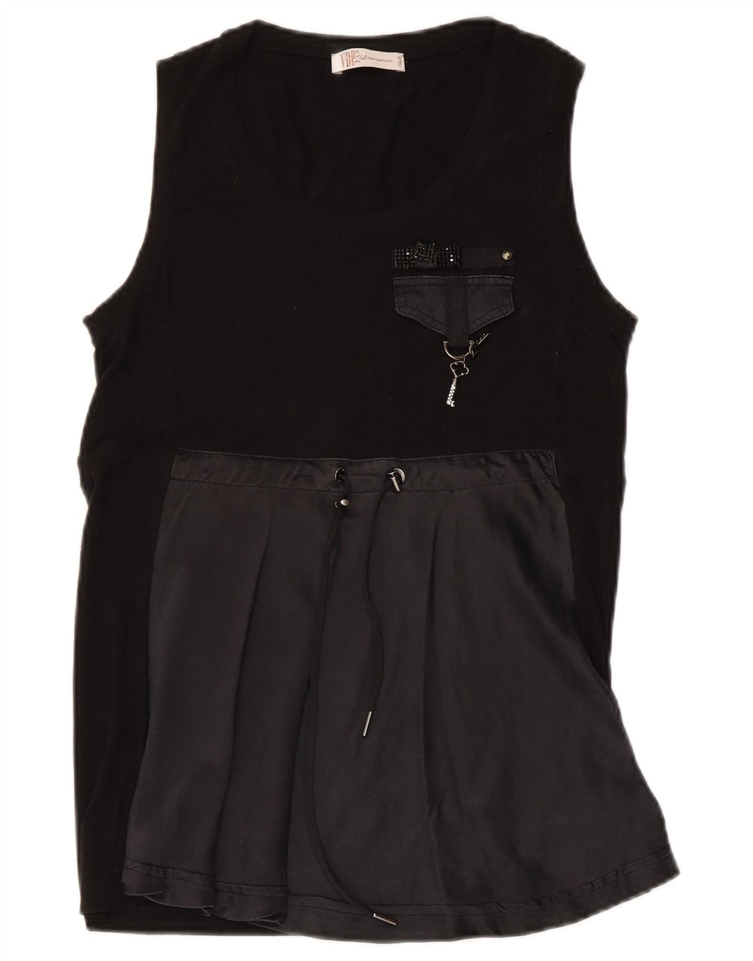 Dame ærmeløs bluse Top IT 44 Medium Black Viscose