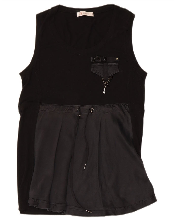 Dame ærmeløs bluse Top IT 44 Medium Black Viscose