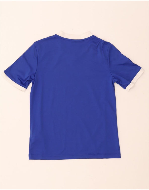 ADIDAS Boys Climalite T-Shirt Top 11-12 År Stor Blå Polyester