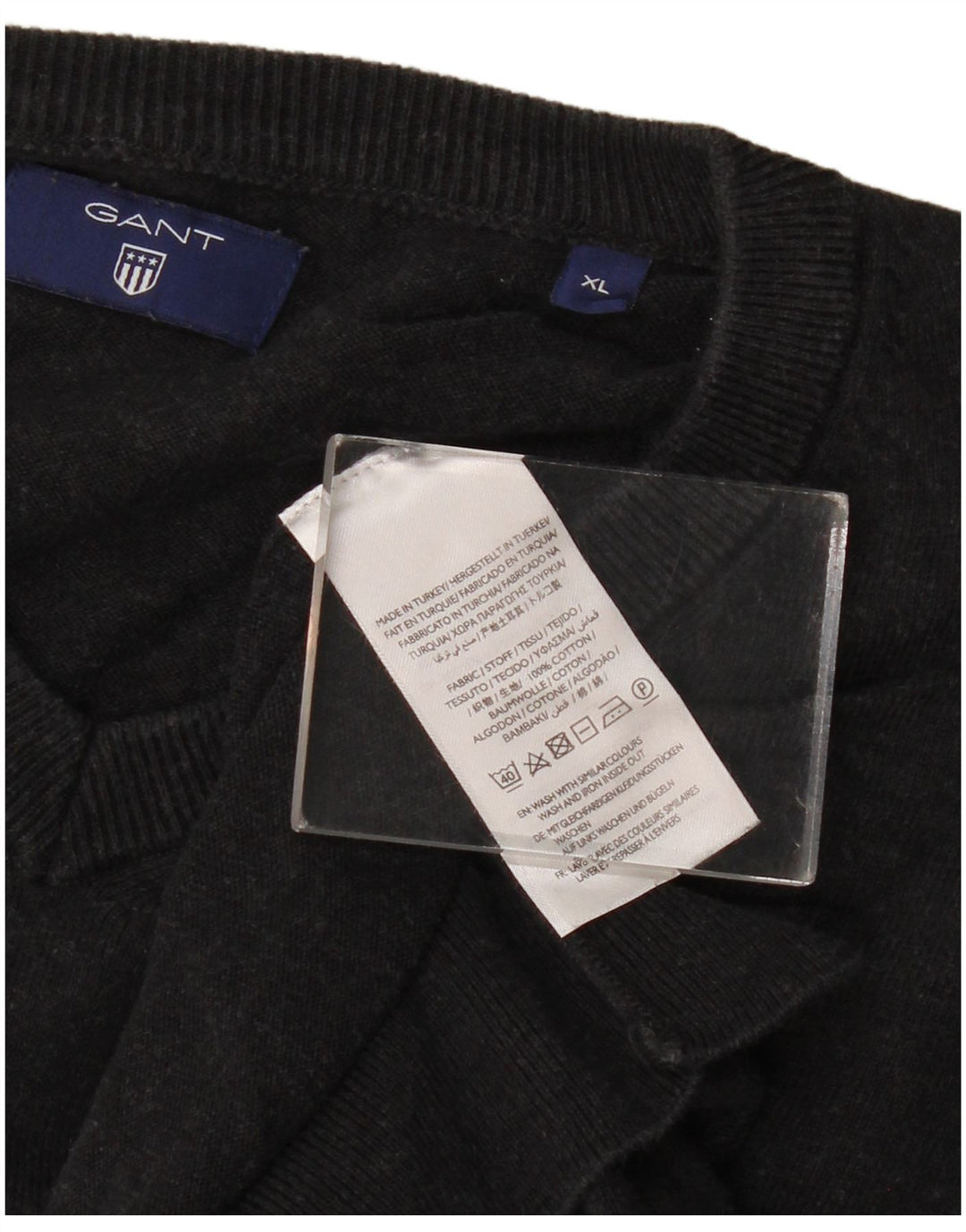 GANT Dame V-hals sweater XL Grå Bomuld