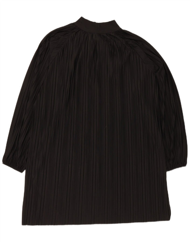 Zara Womens Oversized Front Tie Shift Dress UK 14 Mellem sort stribet