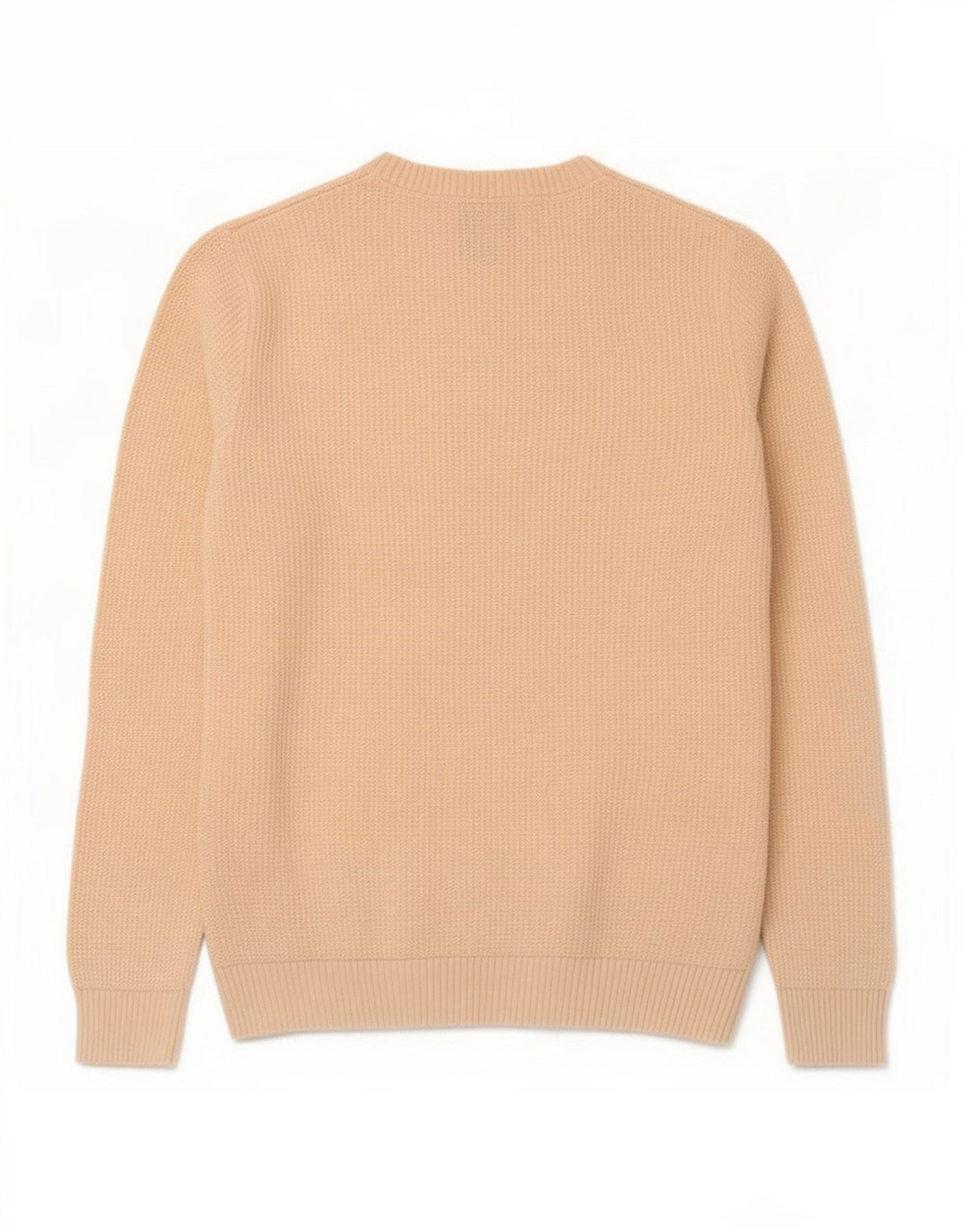 Zara Herre trøjetrøje med rund hals mellem beige bomuld