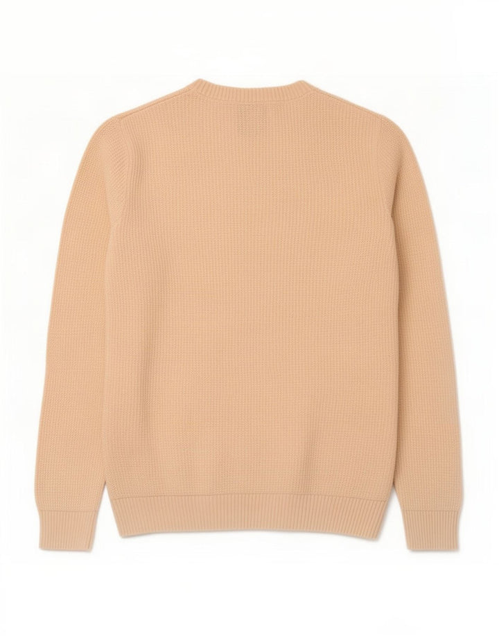 Zara Herre trøjetrøje med rund hals mellem beige bomuld