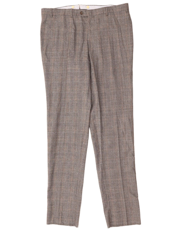 Borsalino Herre Slim Suit Bukser IT 58 4XL W40 L40 Grå ternet