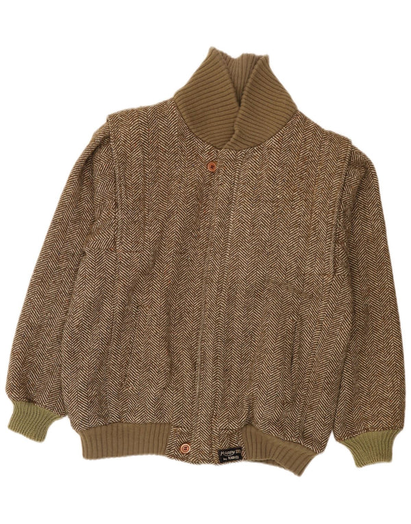 Radici Herre Strik Bomber Jacket IT 50 Large Khaki Sildeben