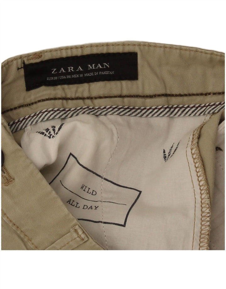 Zara Herre Chino Shorts EU 38 Small W30 Beige