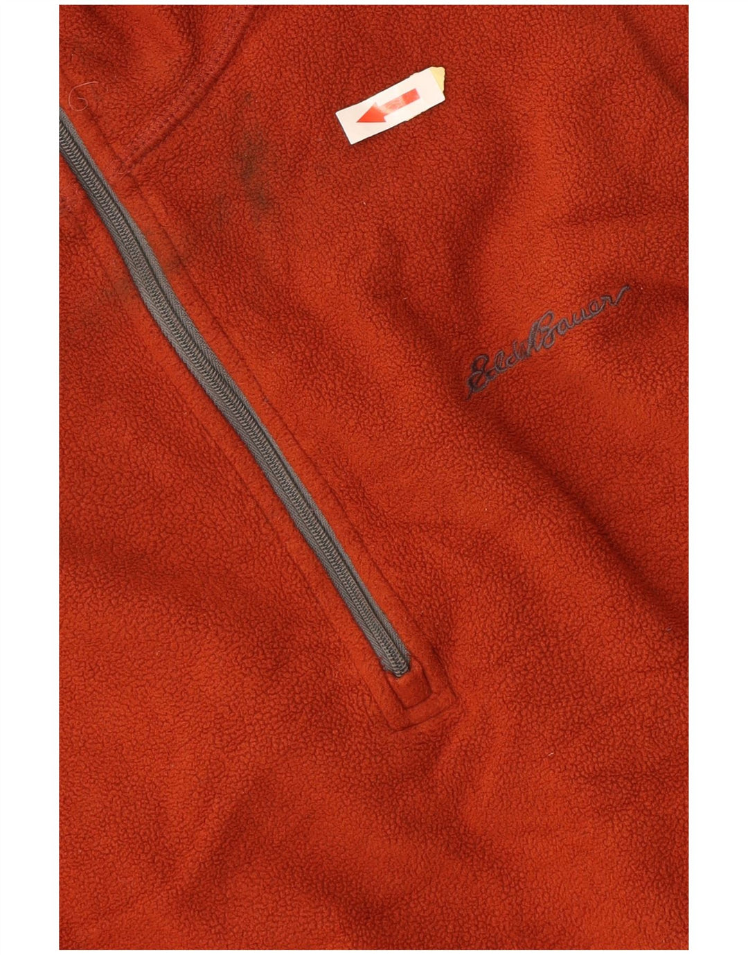 EDDIE BAUER Fleecetrøje med lynlås til mænd Large Orange Polyester