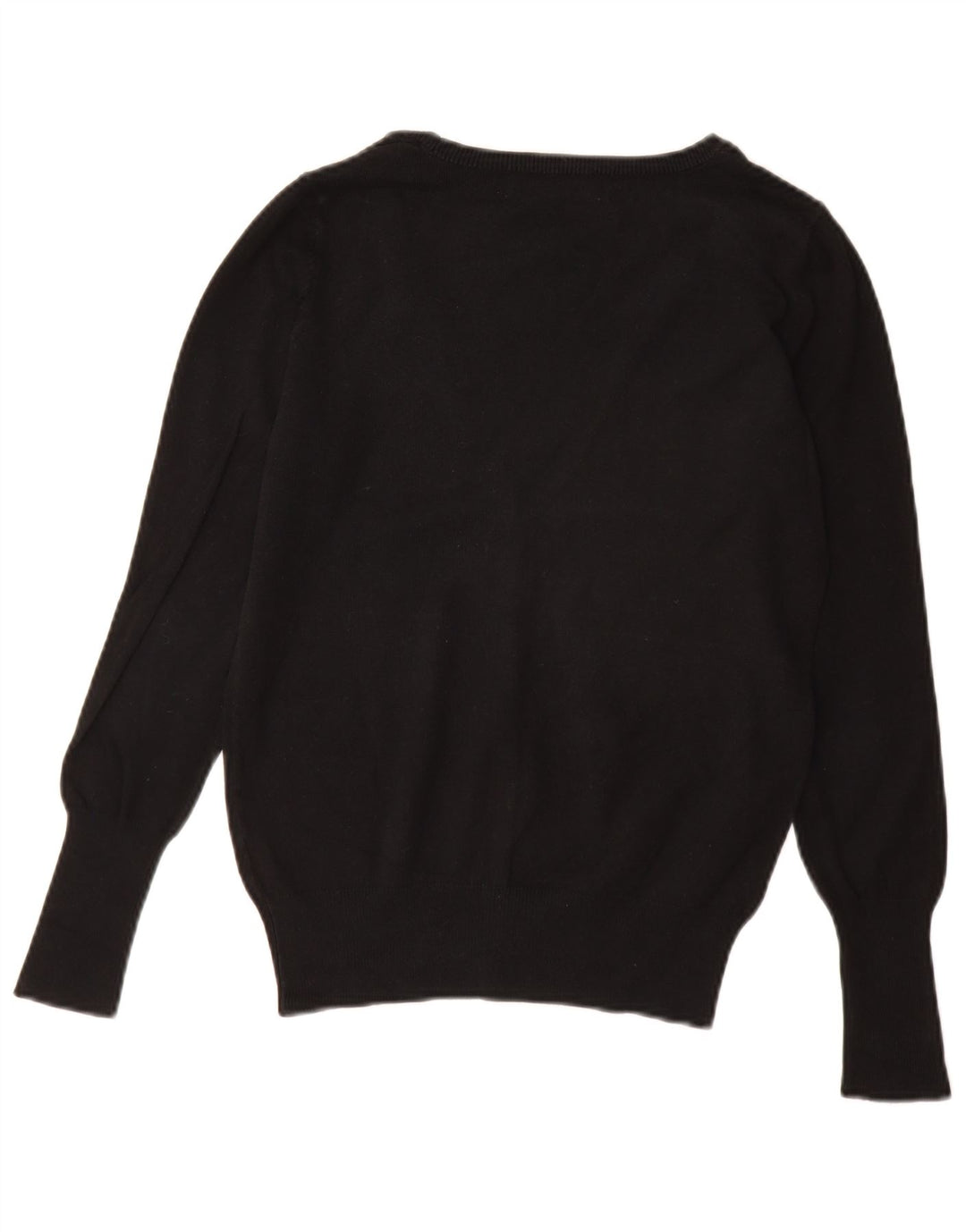 Zara Dame Cardigan Sweater UK 12 Medium Sort Bomuld